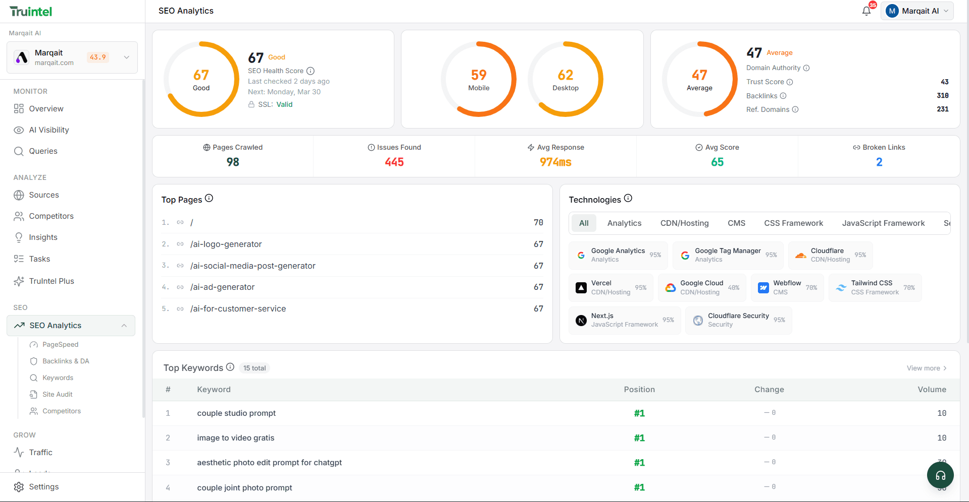 SEO screenshot